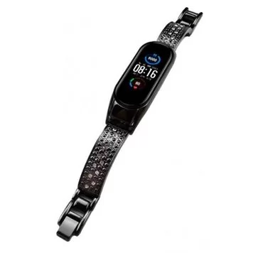 Ремешок металлический Diamond для Mi band 5 Black 2