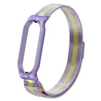 Ремешок миланский с магнитом для Mi band 5 Purple Gold