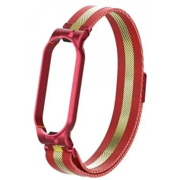 Ремешок миланский с магнитом для Mi band 5 Red Room Gold