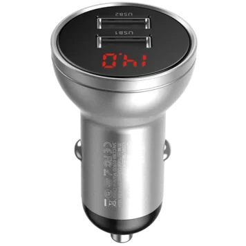 Автомобильное зарядное устройство Baseus Digital Display Dual USB 4.8A Car Charger 24W CCBX-0S Silver 2