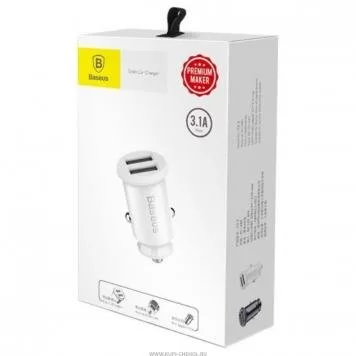 Автомобильное зарядное устройство Baseus Grain Car Charger CCALL-ML02 White