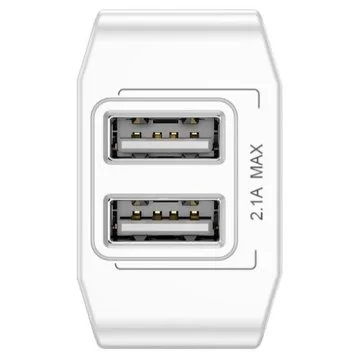 Адаптер питания Baseus на 2 USB 2.1A 10,5W с быстрой зарядкой CCALL-MN02 White EU 3