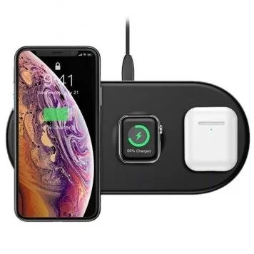 Беспроводное зарядное устройство Baseus Smart 3in1 Wireless Charger For Phone+Watch+Pods (18W MAX) WX3IN1-C01 Black 3