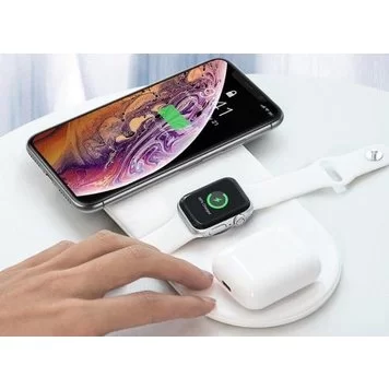 Беспроводное зарядное устройство Baseus Smart 3in1 Wireless Charger For Phone+Watch+Pods (18W MAX) WX3IN1-C02 White 3