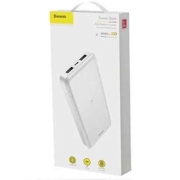 Беспроводной внешний аккумулятор Baseus 10000 mAh PPALL-M3602 White