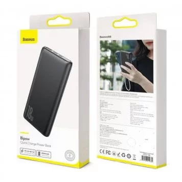 Беспроводной внешний аккумулятор Baseus Bipow Quick Charge Power Bank PD+QC PPDML-01 10000mAh 18W Black
