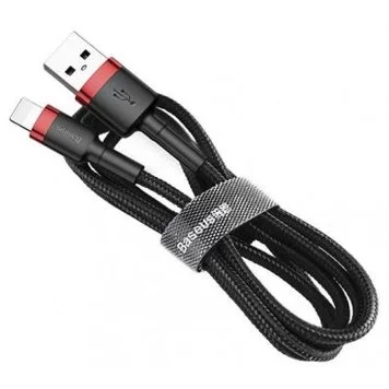 Кабель Baseus cafule Cable USB For lightning 2.4A 1M CALKLF-B19 Red Black 1