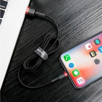 Кабель Baseus cafule Cable USB For lightning 2.4A 1M CALKLF-B19 Red Black 4