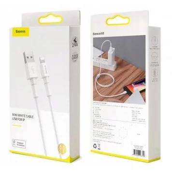 Кабель Baseus Mini White Cable USB For iP 2.4A 1m CALSW-02 White