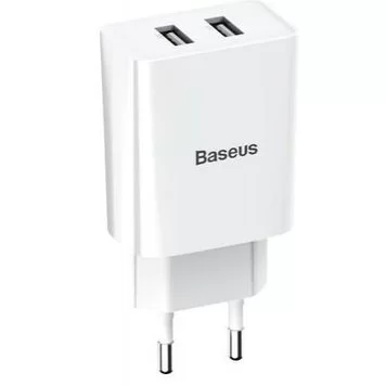 Сетевое зарядное устройство Baseus Speed Mini Dual U Charger 10.5W CCFS-R02 White EU 1