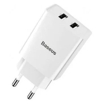 Сетевое зарядное устройство Baseus Speed Mini Dual U Charger 10.5W CCFS-R02 White EU 2