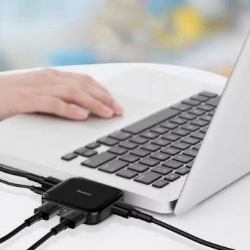 Хаб Baseus Fully Folded Portable 4-in-1 Type-C to 4xUSB2.0 CAHUB-DW01 Black 4