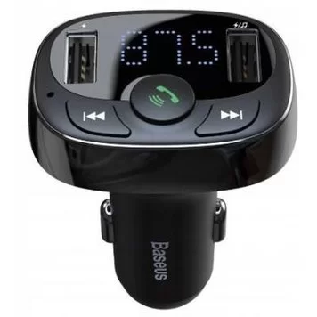 FM модулятор Bluetooth Baseus FM Launcher Standart Edition 2.4A 2USB CCTM-01 Black 1