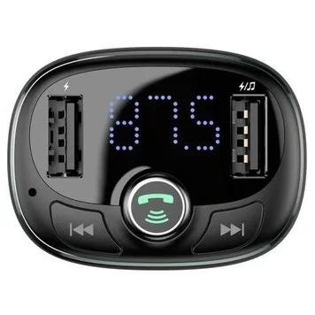 FM модулятор Bluetooth Baseus FM Launcher Standart Edition 2.4A 2USB CCTM-01 Black 2