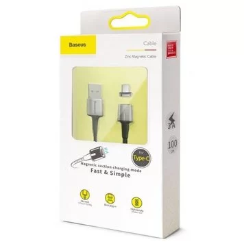 Кабель магнитный Baseus Zinc Magnetic Cable For USB Type-C 3A 1м CATXC-B01 Black 3