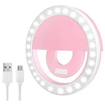 Селфи-лампа прищепка для смартфона RK12 Pink