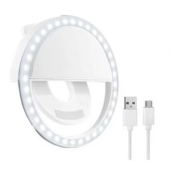 Селфи-лампа прищепка для смартфона RK12 White