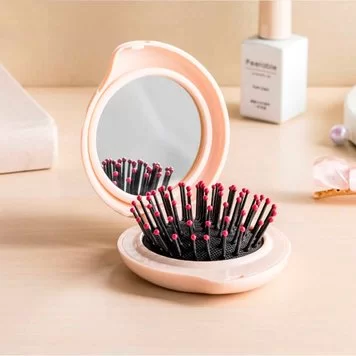 Складное зеркало с расческой Xiaomi JordanJudy Folding mirror MV067 Pink 1