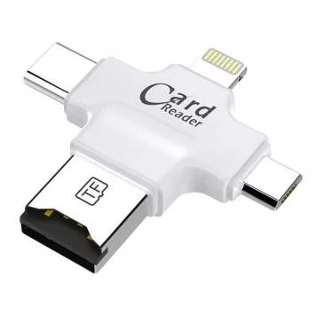 Картридер  универсальный  FlashDrive USB - Micro - Type C - Iphone Black 2