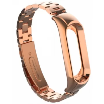 Ремешок металлический для Mi band 5 Rose Gold 1