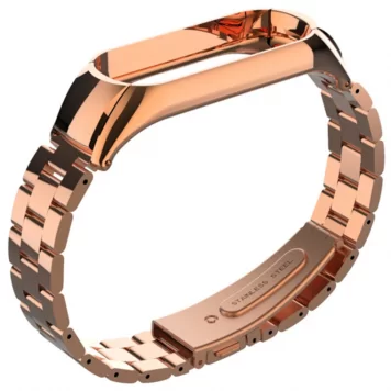 Ремешок металлический для Mi band 5 Rose Gold 2