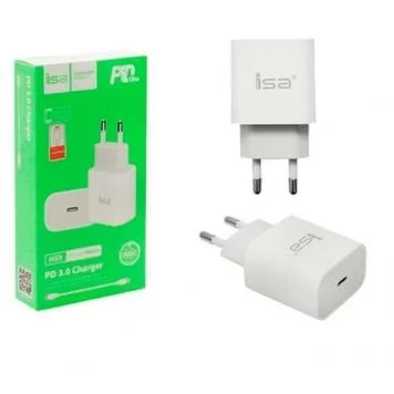 Сетевое зарядное устройство ISA USB-C Power Delivery 3.0 18W 3А Fast Charge HS9 White 2