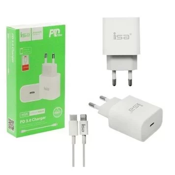 Сетевое зарядное устройство ISA USB-C Power Delivery 3.0 18W 3А Fast Charge HS9 White 1