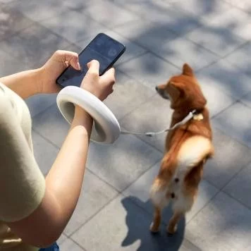 Умный поводок-рулетка для собак Xiaomi UFO Retractable Leash 2 с фонариком type-C Gray 5
