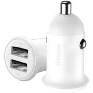 Автомобильное зарядное устройство Baseus Grain Pro Car Charger Dual USB 4.8A CCALLP-02 White