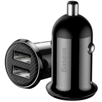 Автомобильное зарядное устройство Baseus  Grain Pro Car Charger Dual USB 4.8A CCALLP-01 Black 1