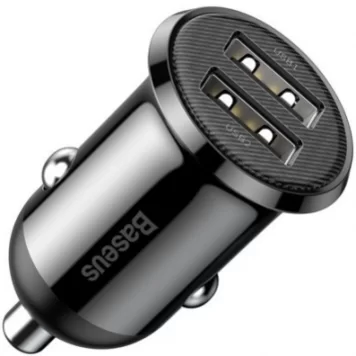 Автомобильное зарядное устройство Baseus  Grain Pro Car Charger Dual USB 4.8A CCALLP-01 Black 2